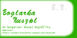 boglarka nuszpl business card